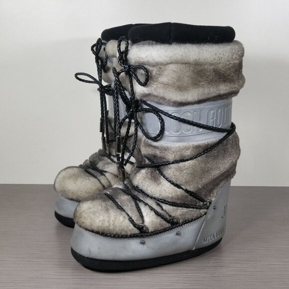 Jimmy Choo Tall Moon Boots, Gray, Womens Size 3.5-6 / 35-38 - Picture 4 of 12